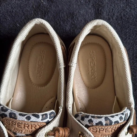 Sperry Men's Cream and Brown Boat Shoes - Picture 4 of 6
